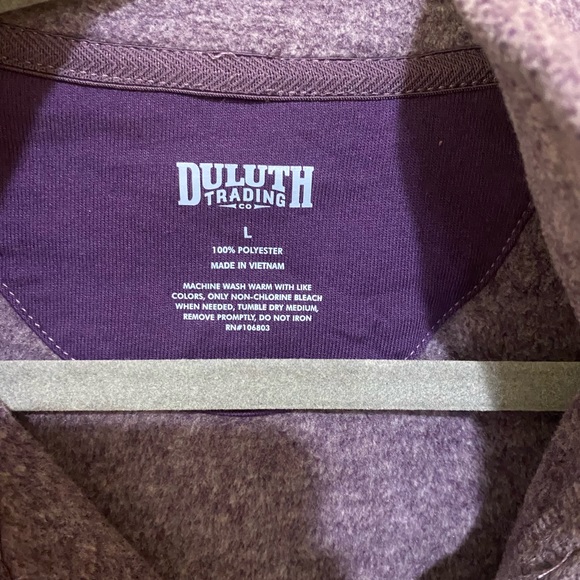 DULUTH TRADING Full Zip Up Purple Fleece Jacket Women's Size Large - Picture 4 of 4